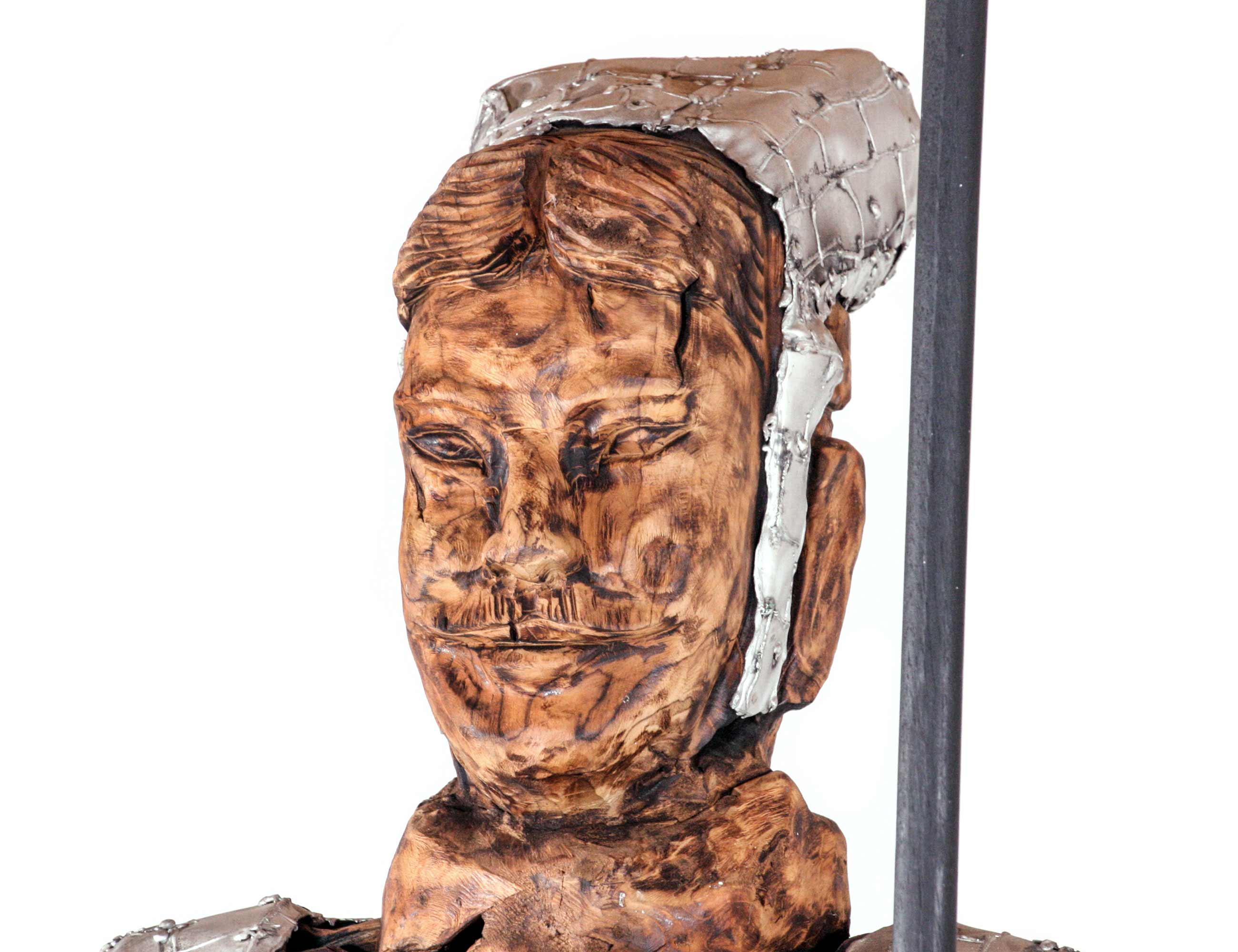 Teakholz-Skulptur Chinesischer Soldat